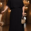 Vestido Festa Bluse com Saia Plissada Plus Size