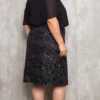 Vestido Midi Festa Saia Renda Paetizada Plus Size