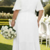 Vestido Plus Size Midi Babado Noiva