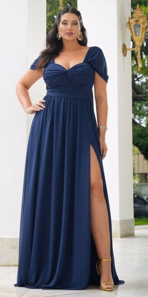 Vestido Festa Mangas Versáteis Plus Size