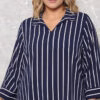 Blusa Listrada Plus Size