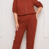 Conjunto Social Manga Longa Prespontado Plus Size