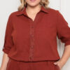 Conjunto Social Manga Longa Prespontado Plus Size