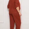 Conjunto Social Manga Longa Prespontado Plus Size