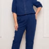 Conjunto Social Manga Longa Prespontado Plus Size