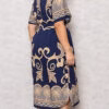 Vestido Plus Size Midi Estampa Barrada