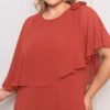 Vestido Midi Festa Capa com Flores Plus Size