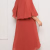 Vestido Midi Festa Capa com Flores Plus Size