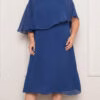 Vestido Midi Festa Capa com Flores Plus Size