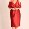 Vestido Midi Festa Zibeline com Echarpe Plus Size