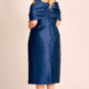 Vestido Midi Festa Zibeline com Echarpe Plus Size