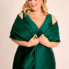 Vestido Midi Festa Zibeline com Echarpe Plus Size