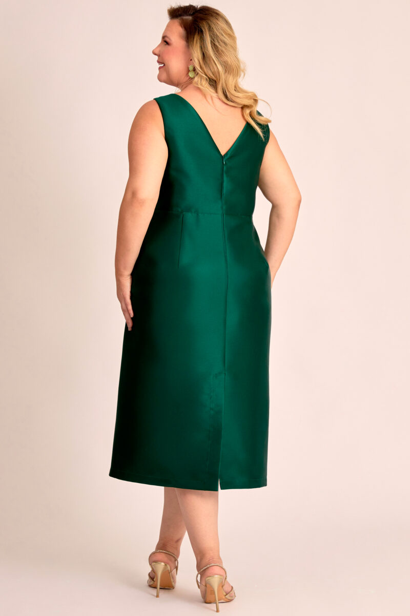 Vestido Midi Festa Zibeline com Echarpe Plus Size
