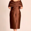 Vestido Midi Festa Zibeline com Echarpe Plus Size