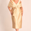 Vestido Midi Festa Zibeline com Echarpe Plus Size