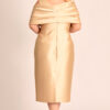Vestido Midi Festa Zibeline com Echarpe Plus Size