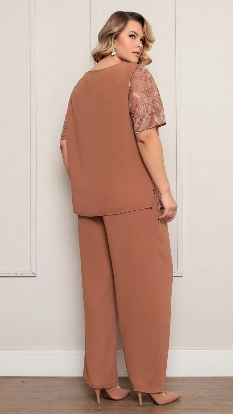 Conjunto Túnica em Renda Plus Size