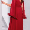 Vestido Plus Size de Festa Capa Curta com Fru-Fru