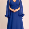 Vestido Plus Size de Festa Capa Curta com Fru-Fru