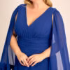 Vestido Plus Size de Festa Capa Curta com Fru-Fru
