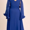 Vestido Plus Size de Festa Capa Curta com Fru-Fru