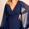 Vestido Plus Size de Festa Capa Curta com Fru-Fru