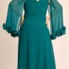 Vestido Plus Size de Festa Capa Curta com Fru-Fru