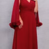 Vestido Plus Size de Festa Capa Curta com Fru-Fru