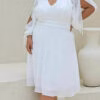 Vestido Midi Festa Manga Longa Laço