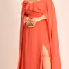 Vestido Festa Capa Longa e Flor Plus Size