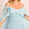 Vestido Festa Capa Longa e Flor Plus Size