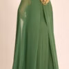 Vestido Festa Capa Longa e Flor Plus Size
