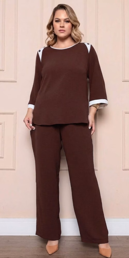 Conjunto Crepe Duna Manga 7/8 Plus SIze