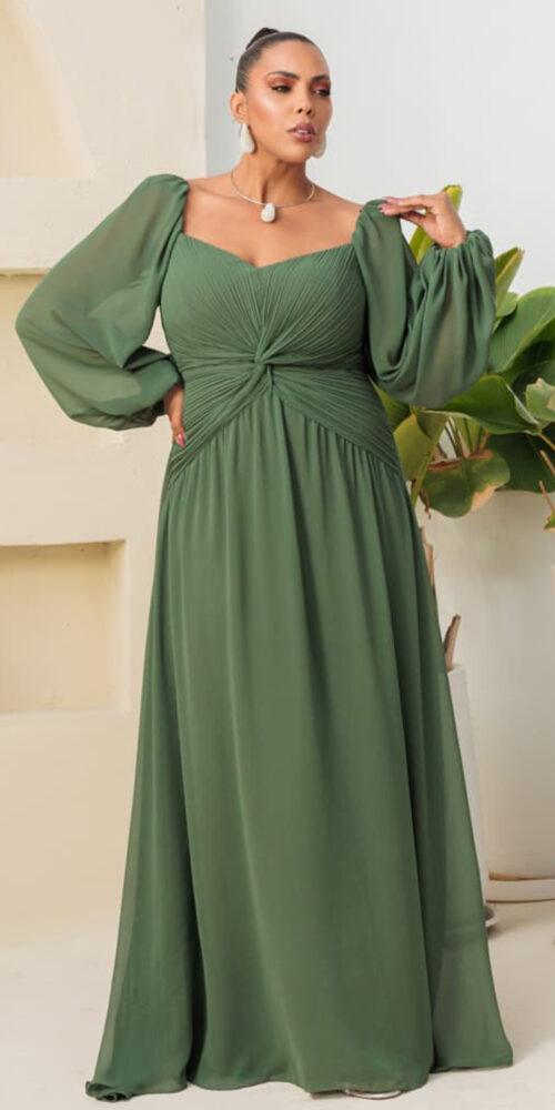 Vestido de Festa Blusa Plissada Plus Size