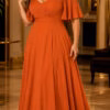 Vestido Festa em Crepe Decote Coração Plus Size
