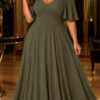 Vestido Festa em Crepe Decote Coração Plus Size