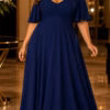 Vestido Festa em Crepe Decote Coração Plus Size