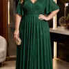 Vestido Festa Plus SIze Tule Gliterado Mangas 3/4