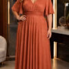 Vestido Festa Plus SIze Tule Gliterado Mangas 3/4